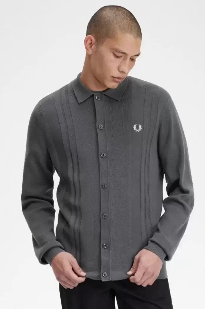 Chemise boutonnée en tricot pour homme