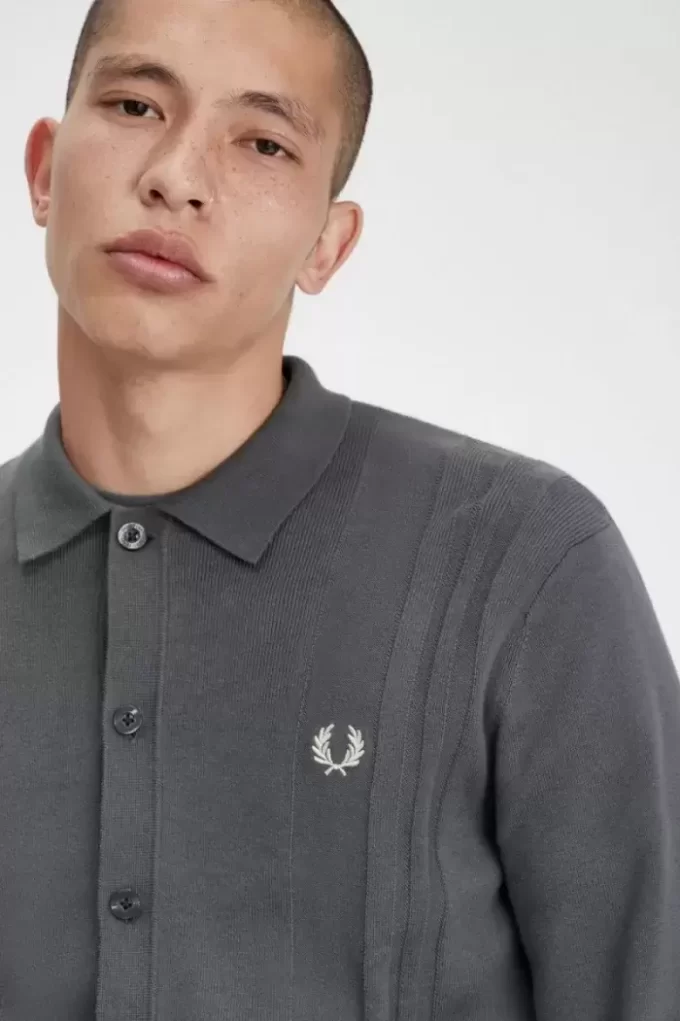 Chemise boutonnée en tricot pour homme