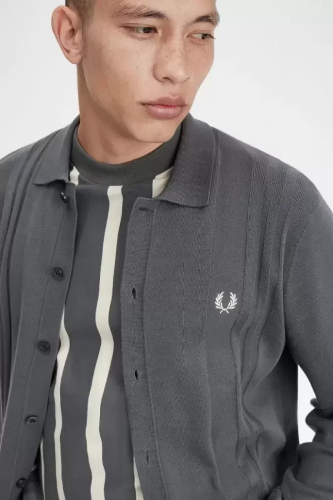 Chemise boutonnée en tricot pour homme