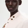 Chemise brodée à nouer sur le devant pour femme