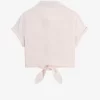 Chemise brodée à nouer sur le devant pour femme