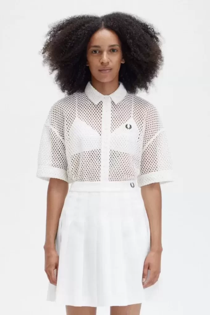 Chemise femme en maille ajourée