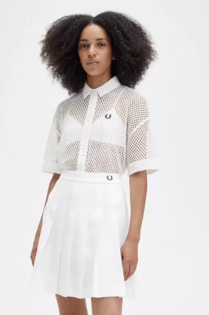 Chemise femme en maille ajourée