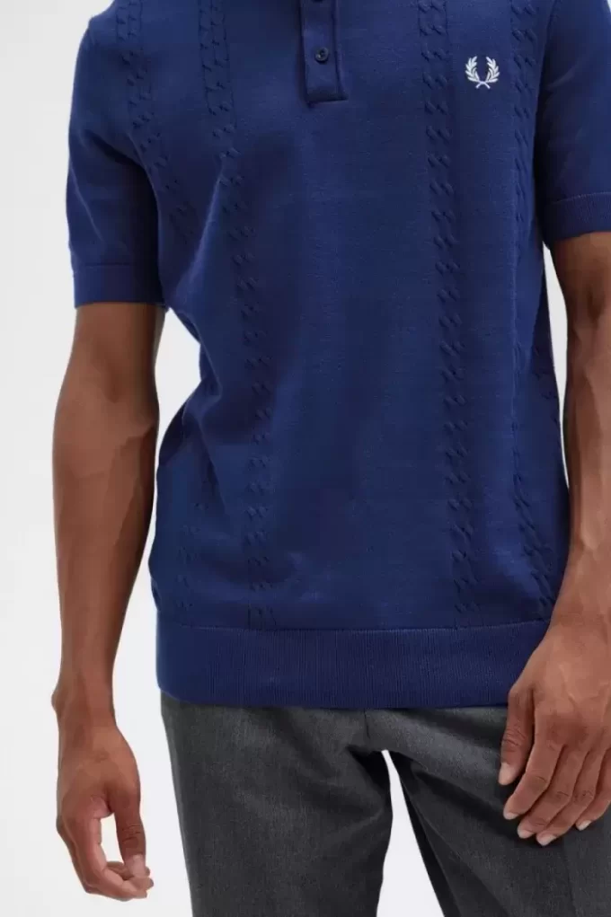 Chemise Henley en maille torsadée pour homme