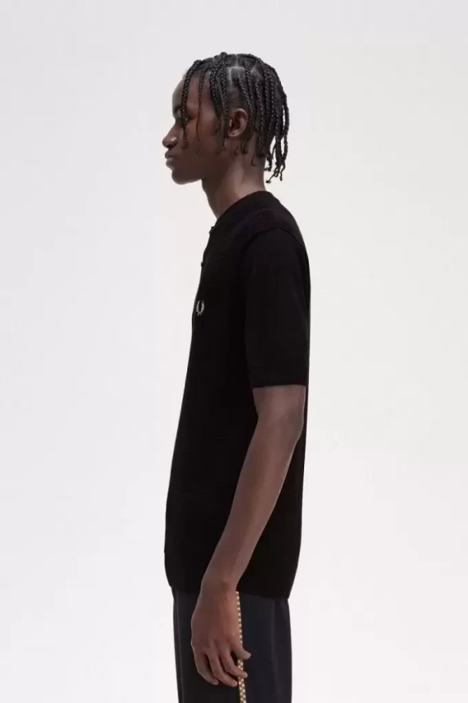 Chemise Henley à point gaufré pour homme