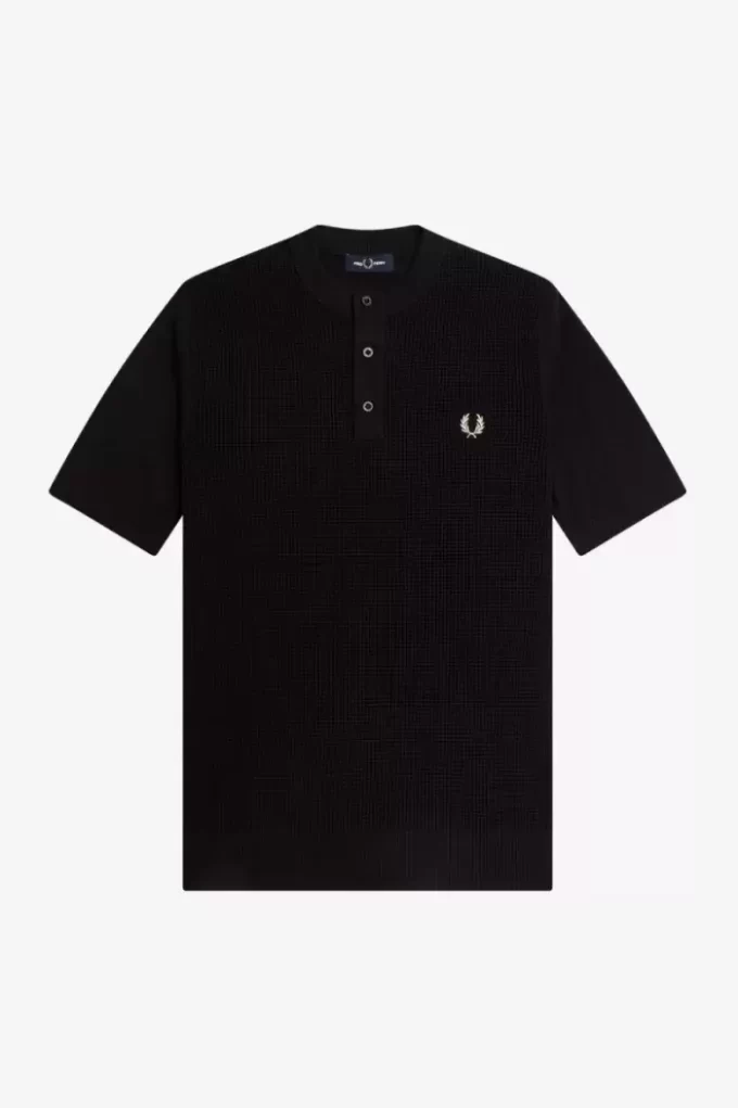Chemise Henley à point gaufré pour homme