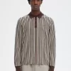 Chemise homme en maille à fines rayures