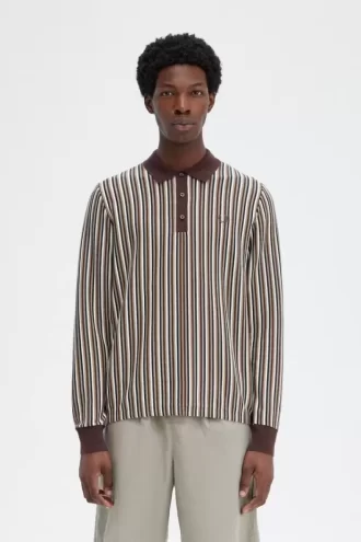 Chemise homme en maille à fines rayures
