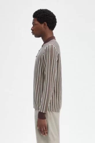 Chemise homme en maille à fines rayures