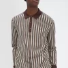 Chemise homme en maille à fines rayures