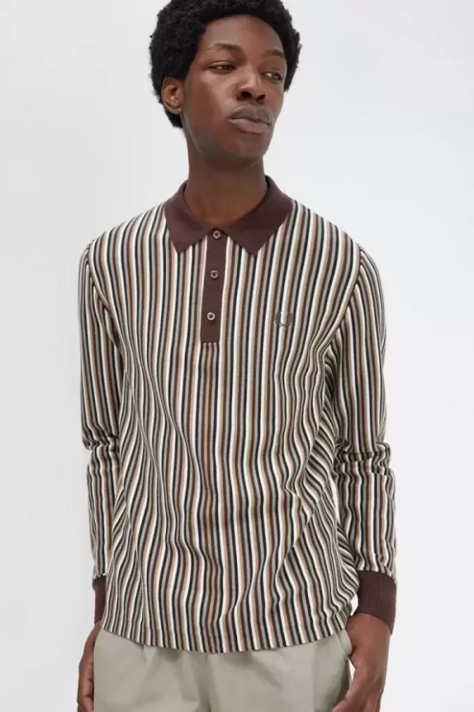 Chemise homme en maille à fines rayures