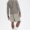 Chemise homme en maille à fines rayures