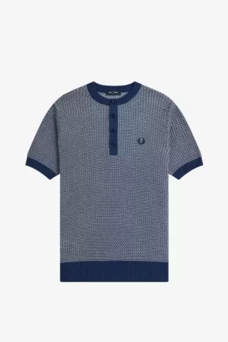 Chemise homme en tricot texturé bicolore