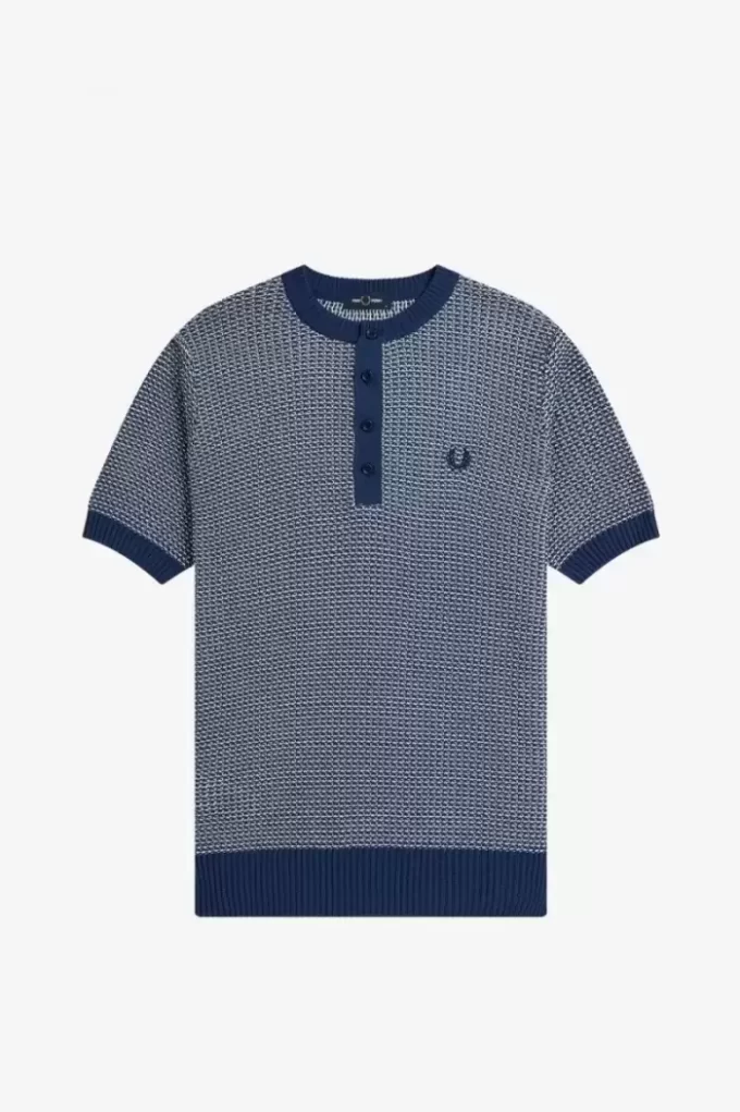 Chemise homme en tricot texturé bicolore