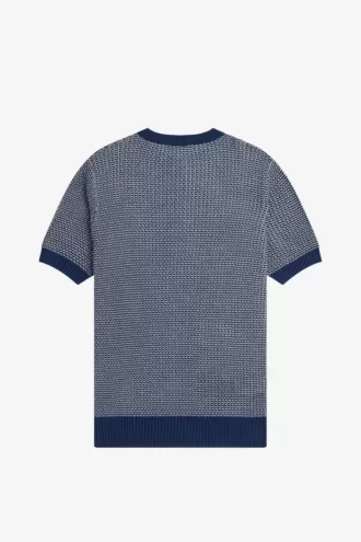 Chemise homme en tricot texturé bicolore