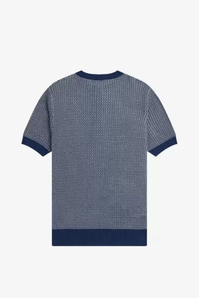 Chemise homme en tricot texturé bicolore