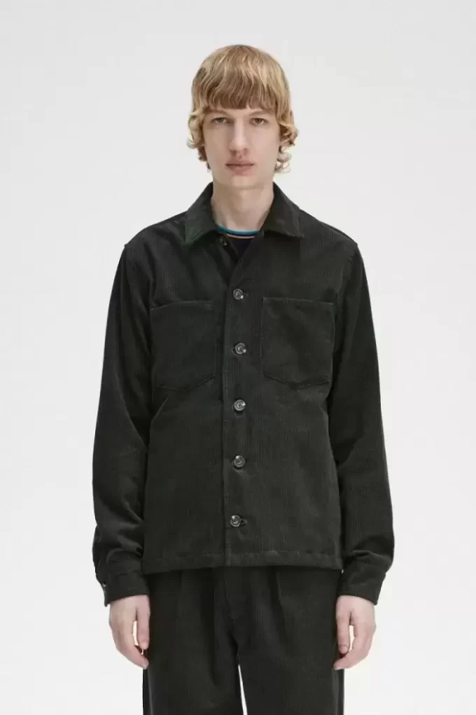 Chemise homme en velours côtelé gaufré
