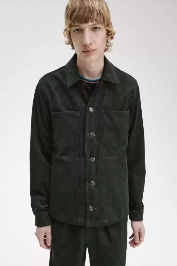 Chemise homme en velours côtelé gaufré