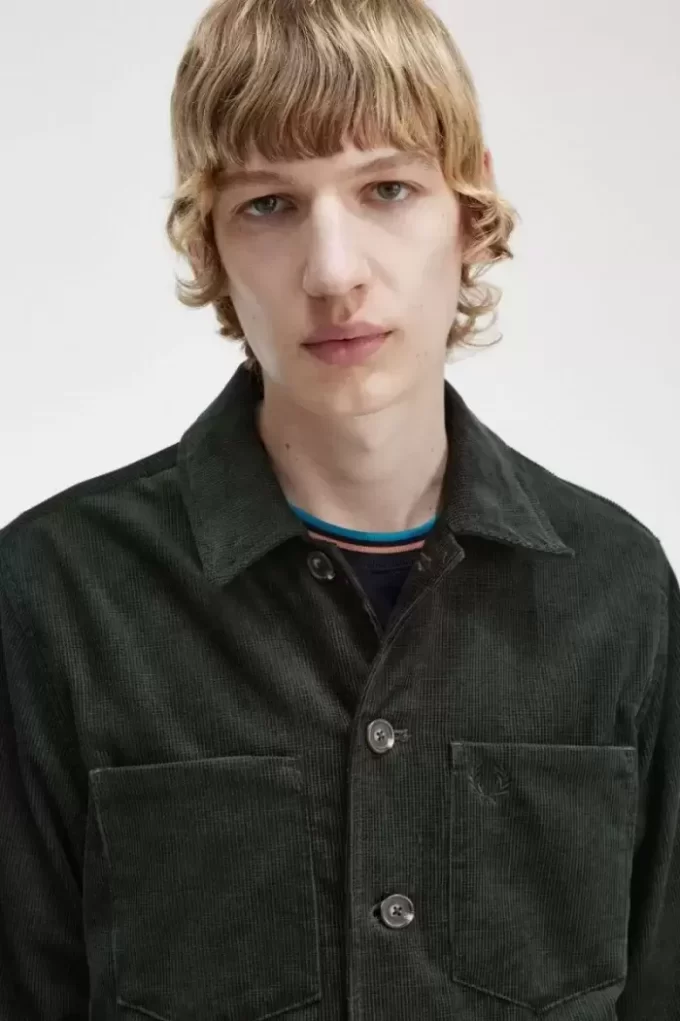 Chemise homme en velours côtelé gaufré