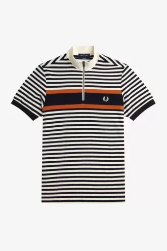 Chemise rayée à col cheminée pour homme