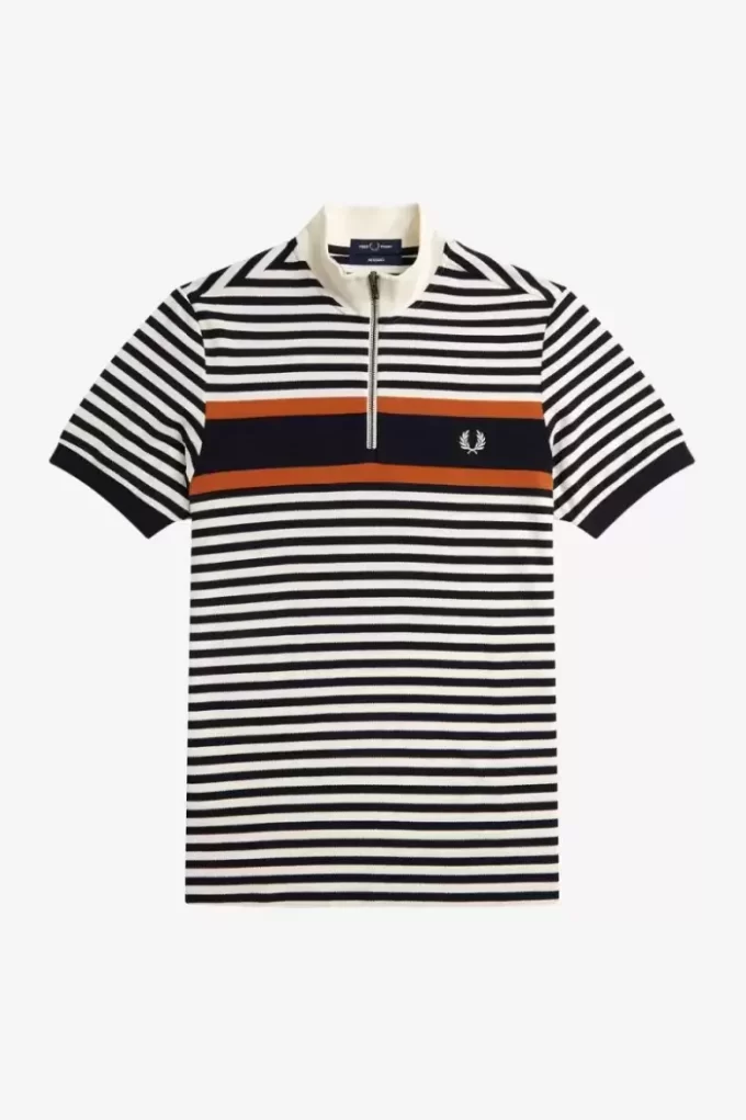 Chemise rayée à col cheminée pour homme