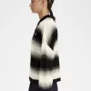 Chemise rayée en maille ajourée pour femme