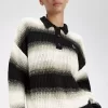 Chemise rayée en maille ajourée pour femme
