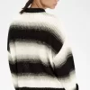Chemise rayée en maille ajourée pour femme