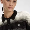 Chemise rayée en maille ajourée pour femme