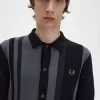 Chemise rayée en tricot pour homme