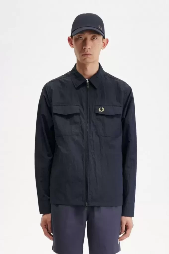 Chemise texturée zippée pour homme