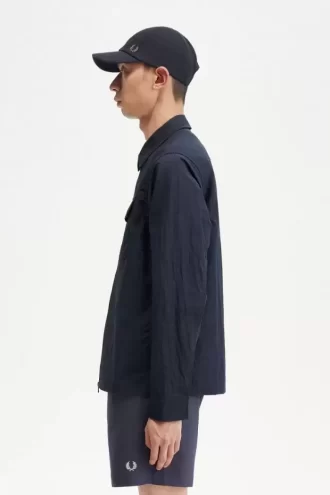 Chemise texturée zippée pour homme