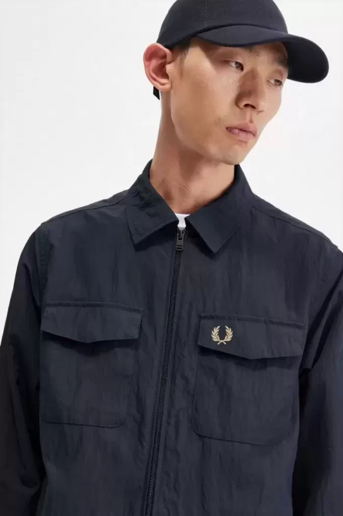 Chemise texturée zippée pour homme