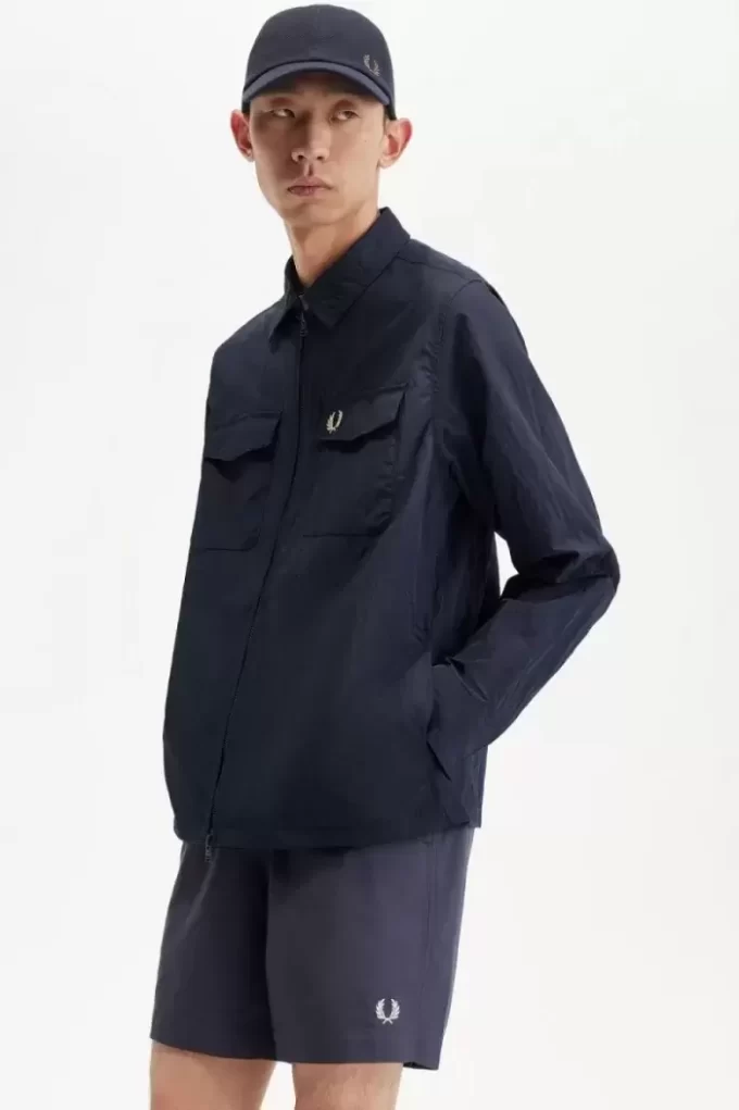 Chemise texturée zippée pour homme