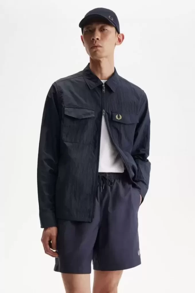 Chemise texturée zippée pour homme