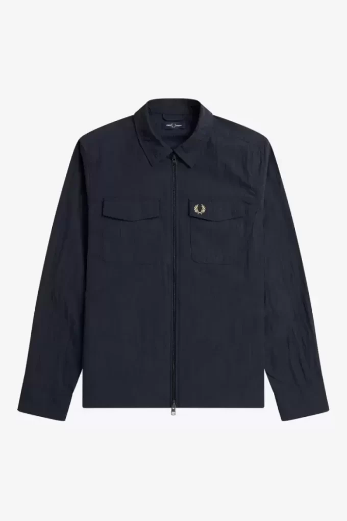 Chemise texturée zippée pour homme