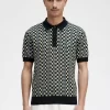Chemise tricotée à damier Glitch pour homme