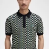 Chemise tricotée à damier Glitch pour homme