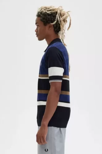 Chemise tricotée à empiècements Argyle pour homme
