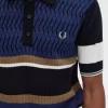 Chemise tricotée à empiècements Argyle pour homme