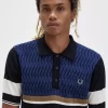 Chemise tricotée à empiècements Argyle pour homme