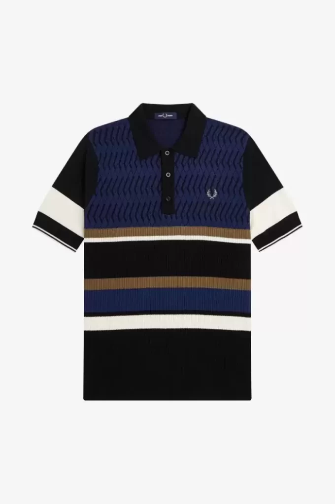 Chemise tricotée à empiècements Argyle pour homme
