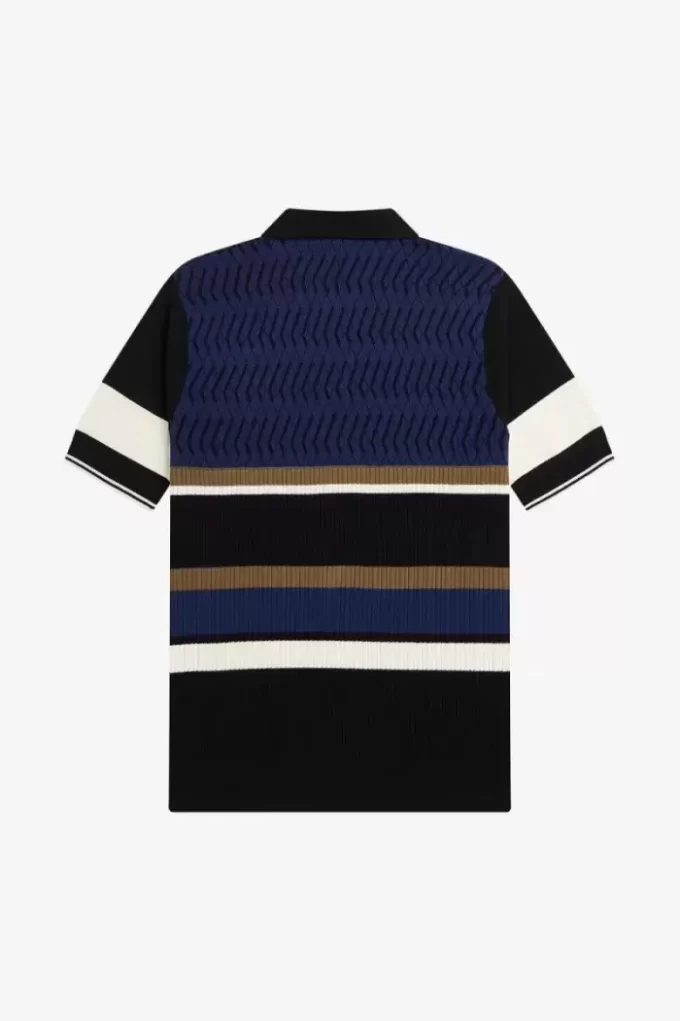 Chemise tricotée à empiècements Argyle pour homme