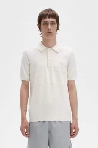Chemise tricotée à empiècements ton sur ton pour homme
