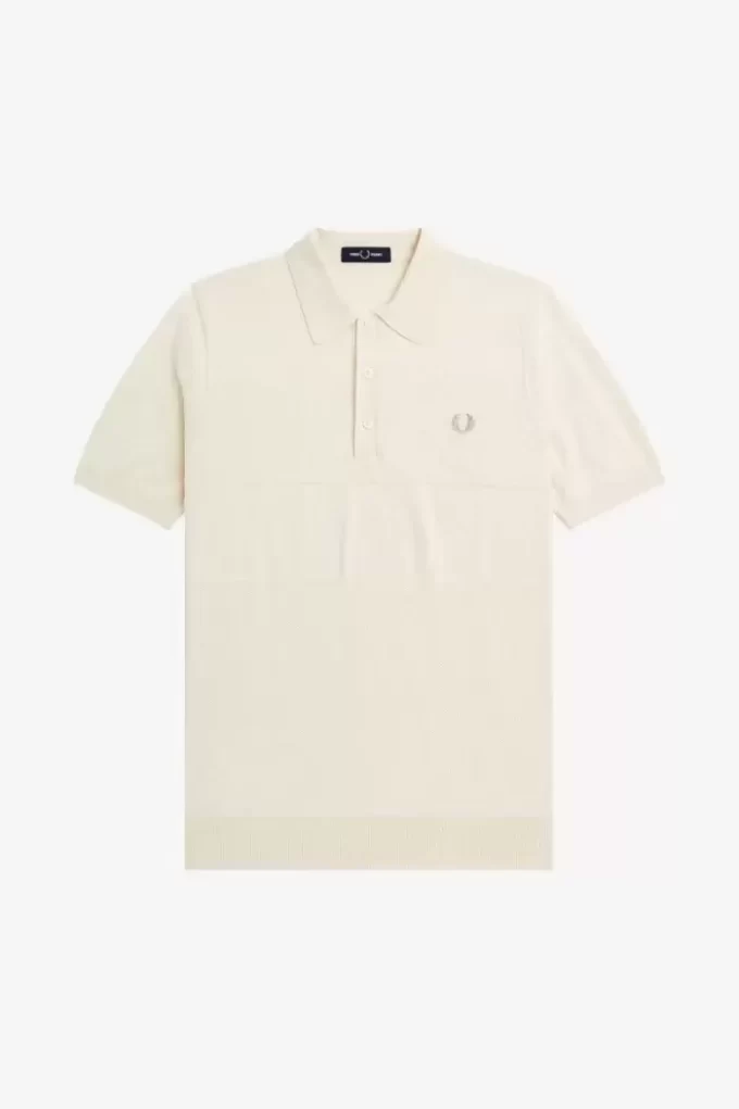 Chemise tricotée à empiècements ton sur ton pour homme