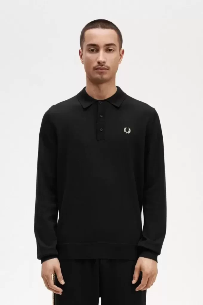 Chemise tricotée à manches longues pour homme