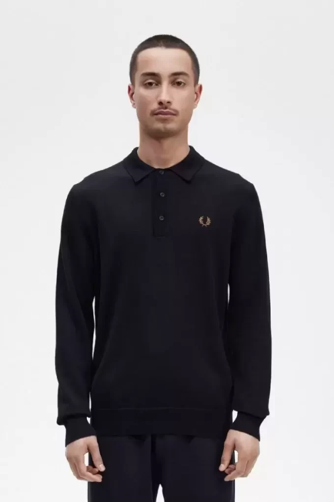 Chemise tricotée à manches longues pour homme