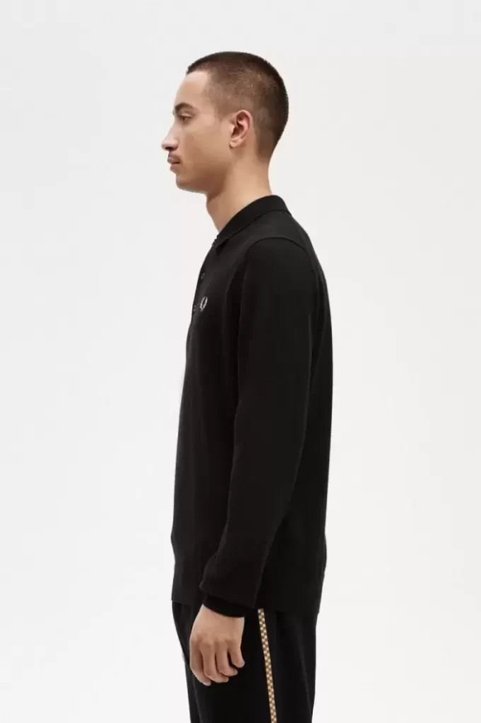 Chemise tricotée à manches longues pour homme