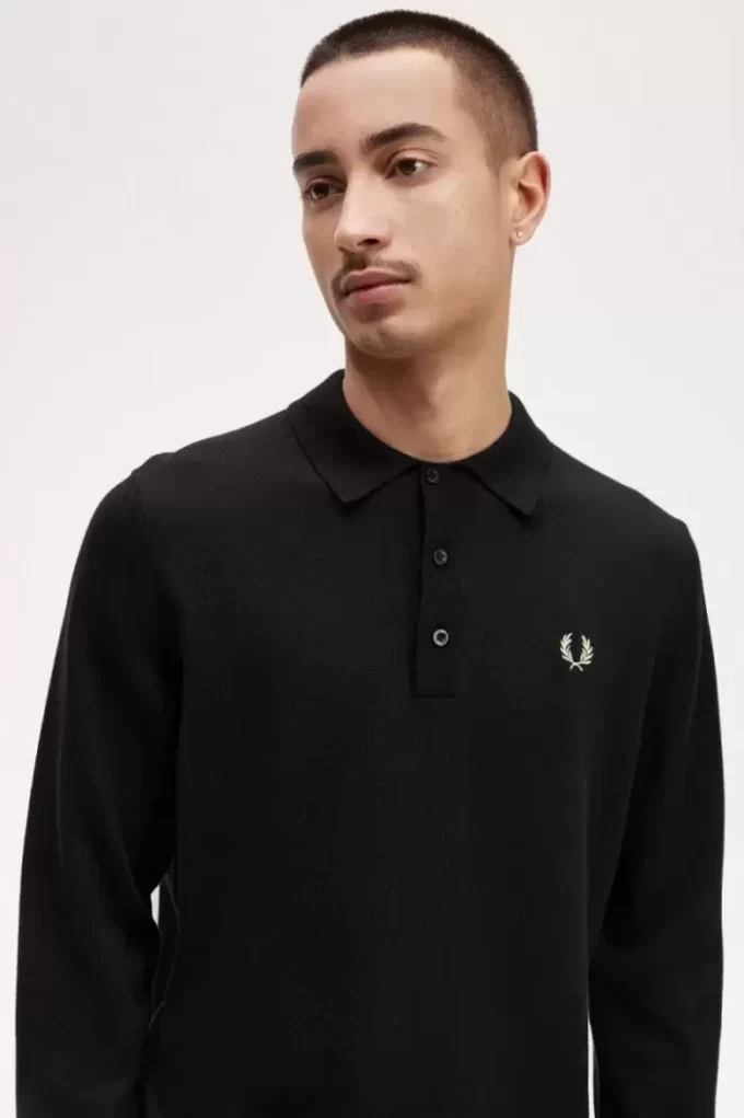 Chemise tricotée à manches longues pour homme