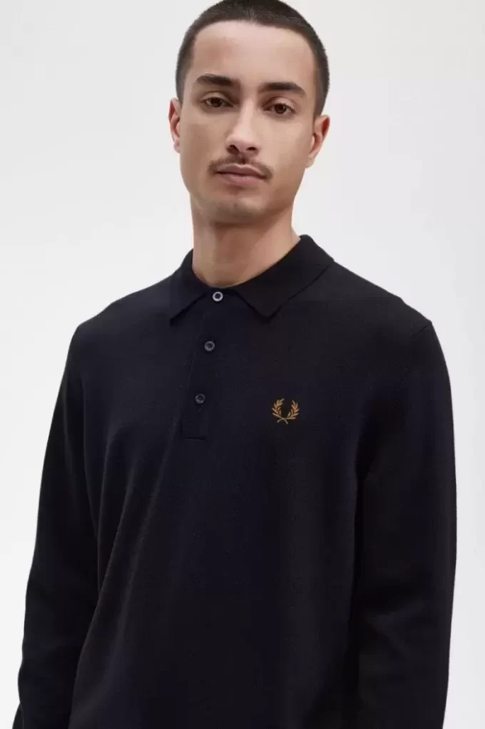 Chemise tricotée à manches longues pour homme
